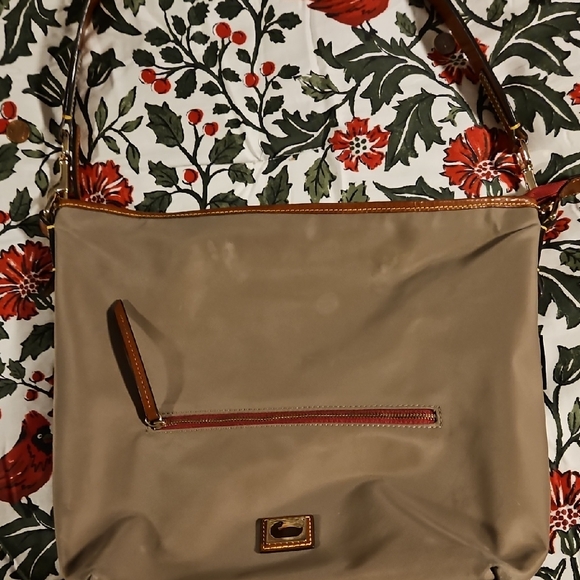 Dooney & Bourke Handbags - Dooney & Bourke Tan Shoulder Bag with Brown Trim